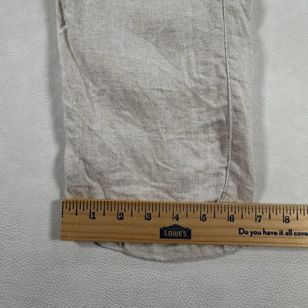 Porter & Ash Mens 100% Linen Pants Pleated Oatmeal Beige Size 32 Summer